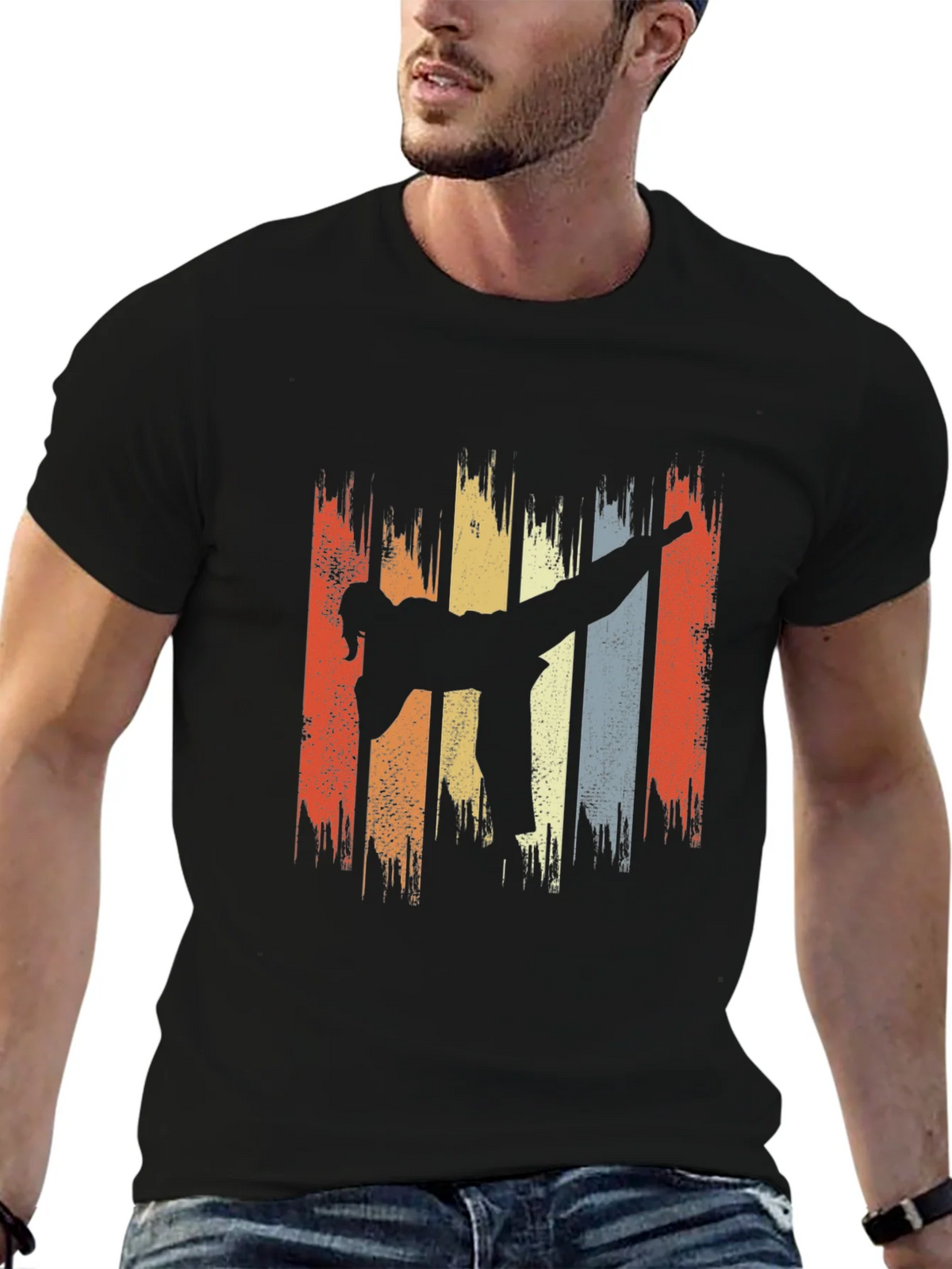 Retro Martial Arts Kick T-Shirt product image 6