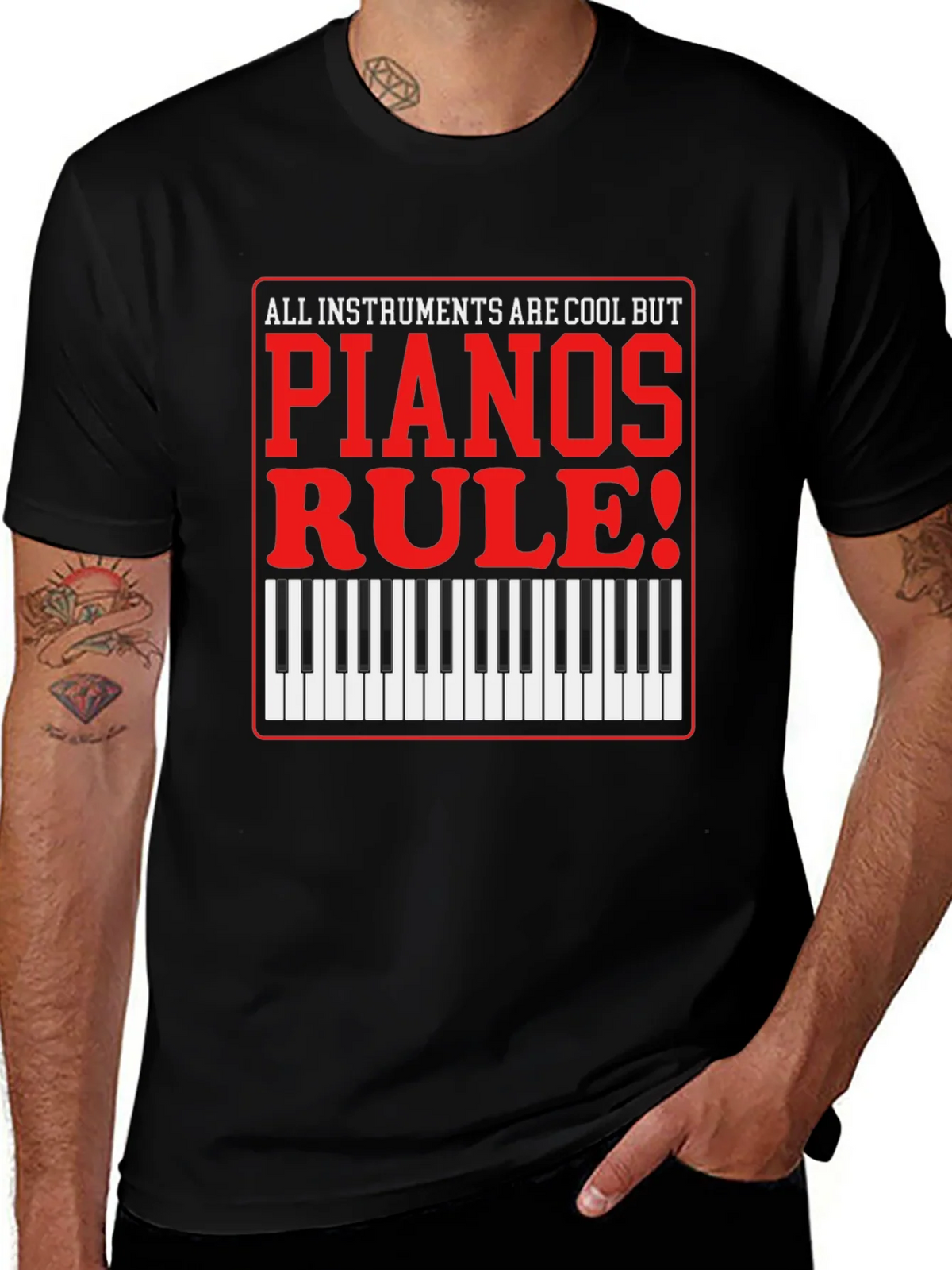 Piano Lovers T-Shirt: All Instruments Are Cool product image 1
