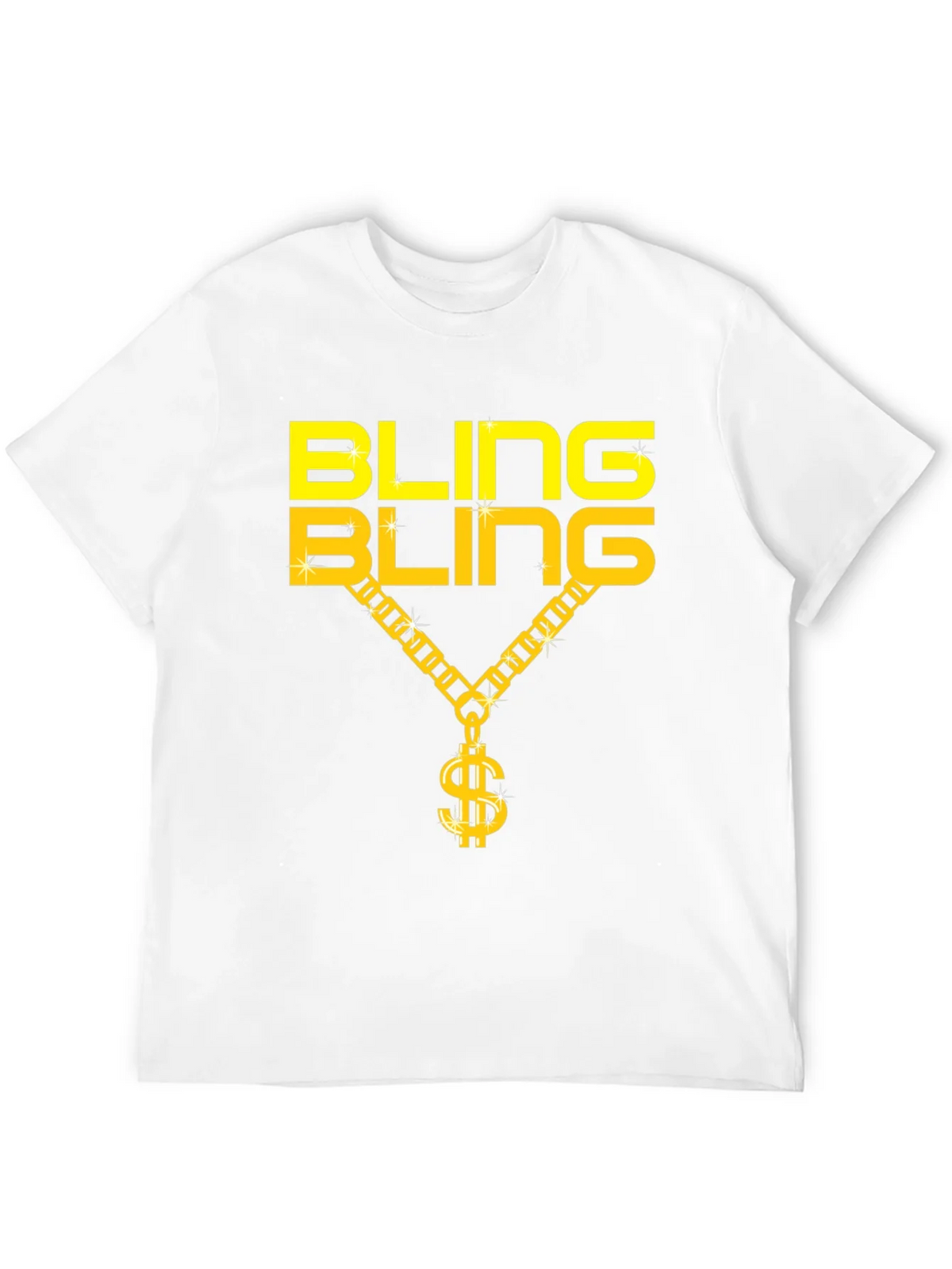 Bling Gold Chain Dollar Sign Black T-Shirt product image 11