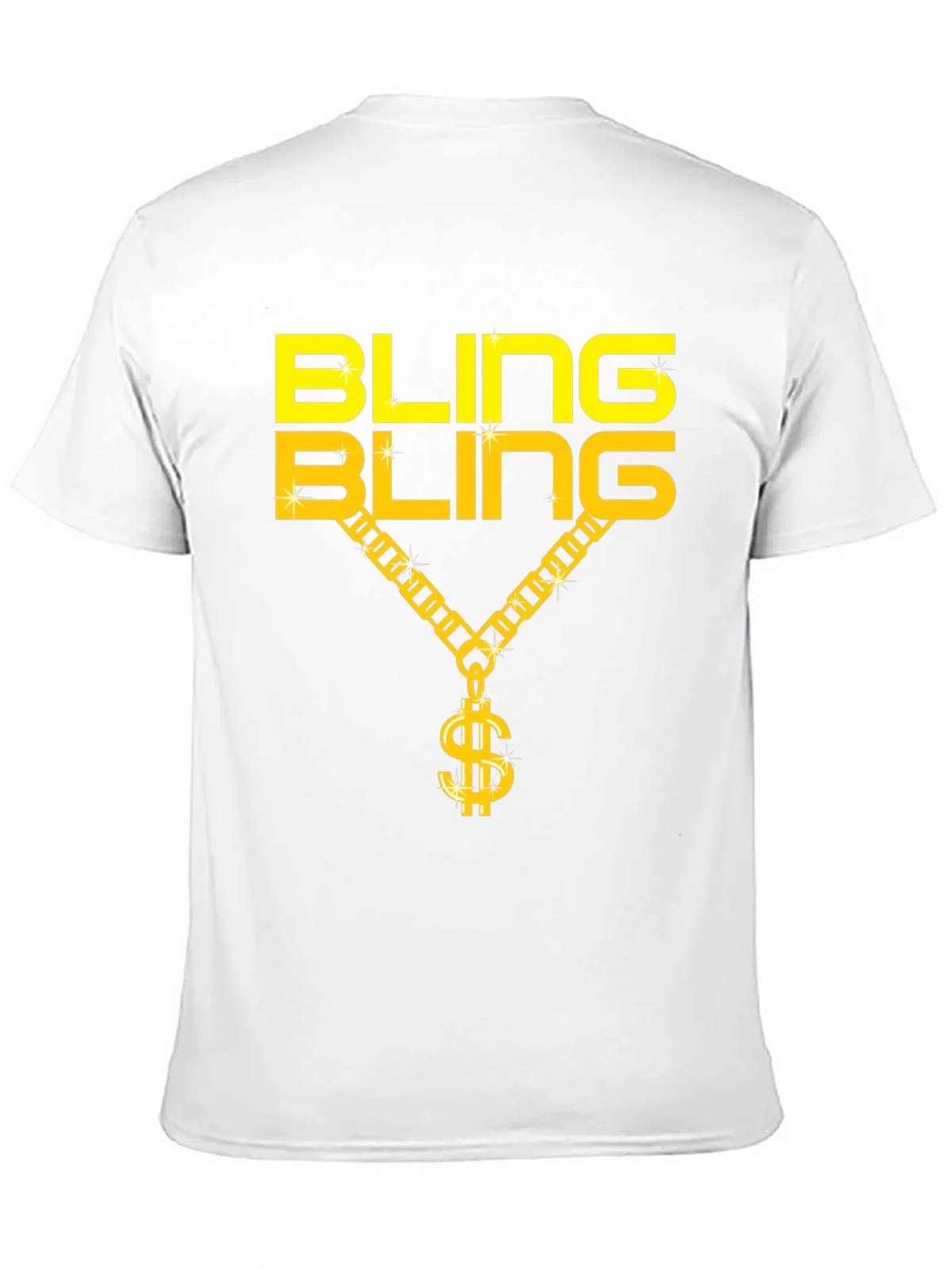 Bling Gold Chain Dollar Sign Black T-Shirt product image 10