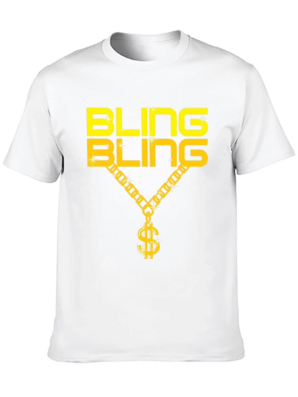 Bling Gold Chain Dollar Sign Black T-Shirt product image 9