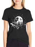 Owl Moon Graphic Tee - Unisex Black T-Shirt product image 1