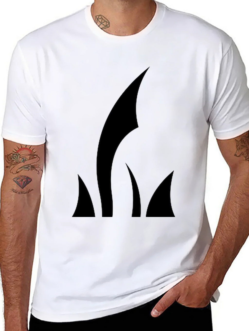 Mens Black T-Shirt with Abstract Graphic product image 7