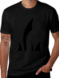 Mens Black T-Shirt with Abstract Graphic product image 1