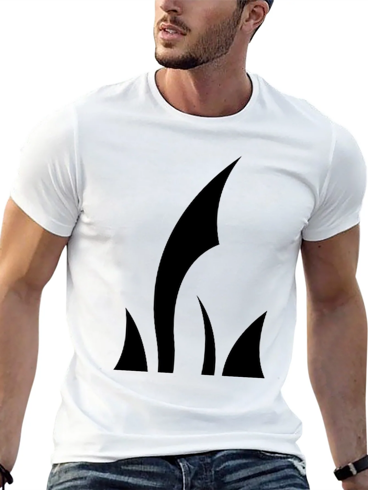 Mens Black T-Shirt with Abstract Graphic product image 12
