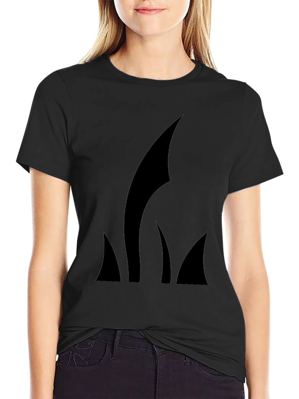 Mens Black T-Shirt with Abstract Graphic product image 2