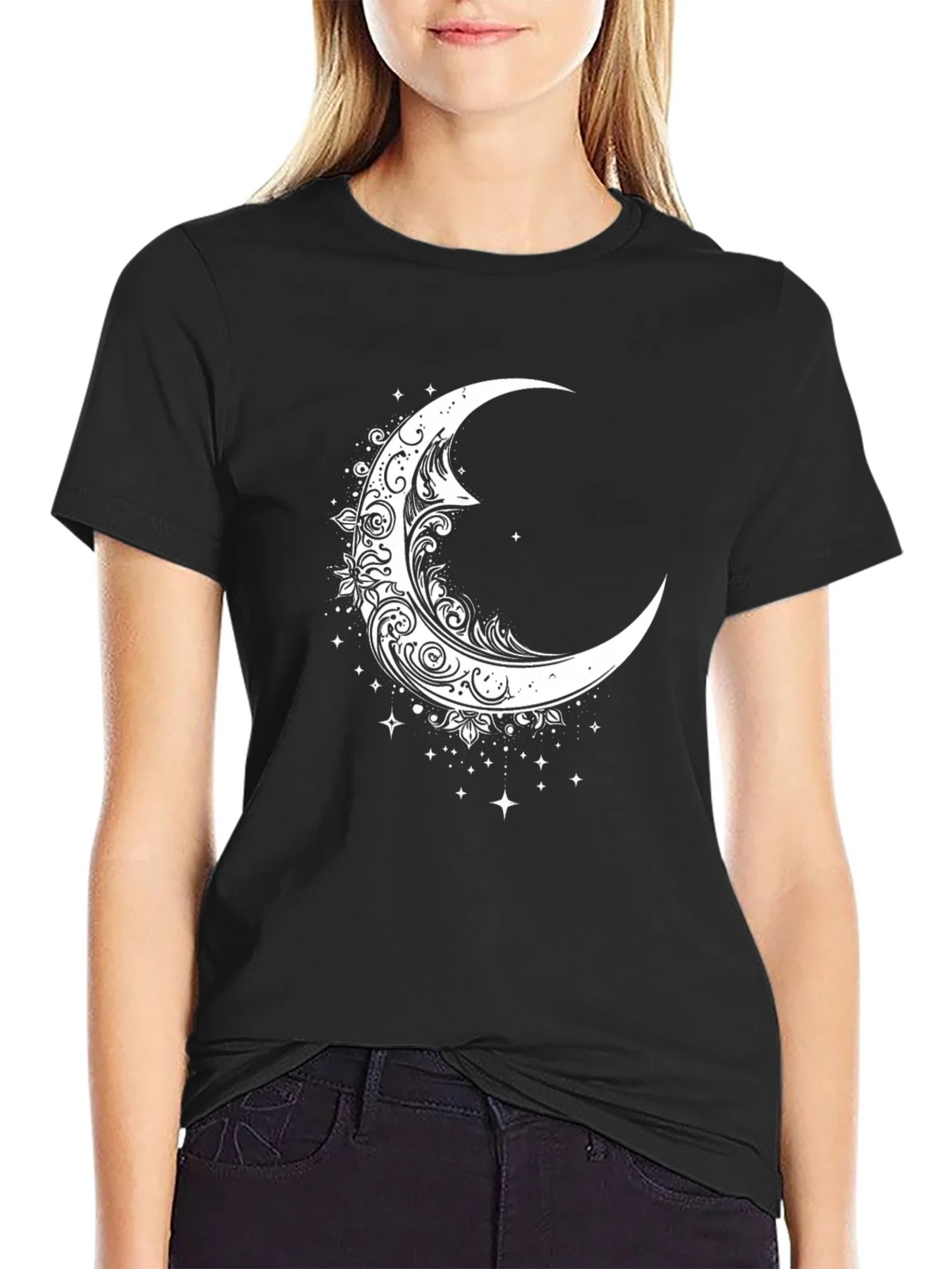 Crescent Moon Graphic Tee - Celestial Style product image 2
