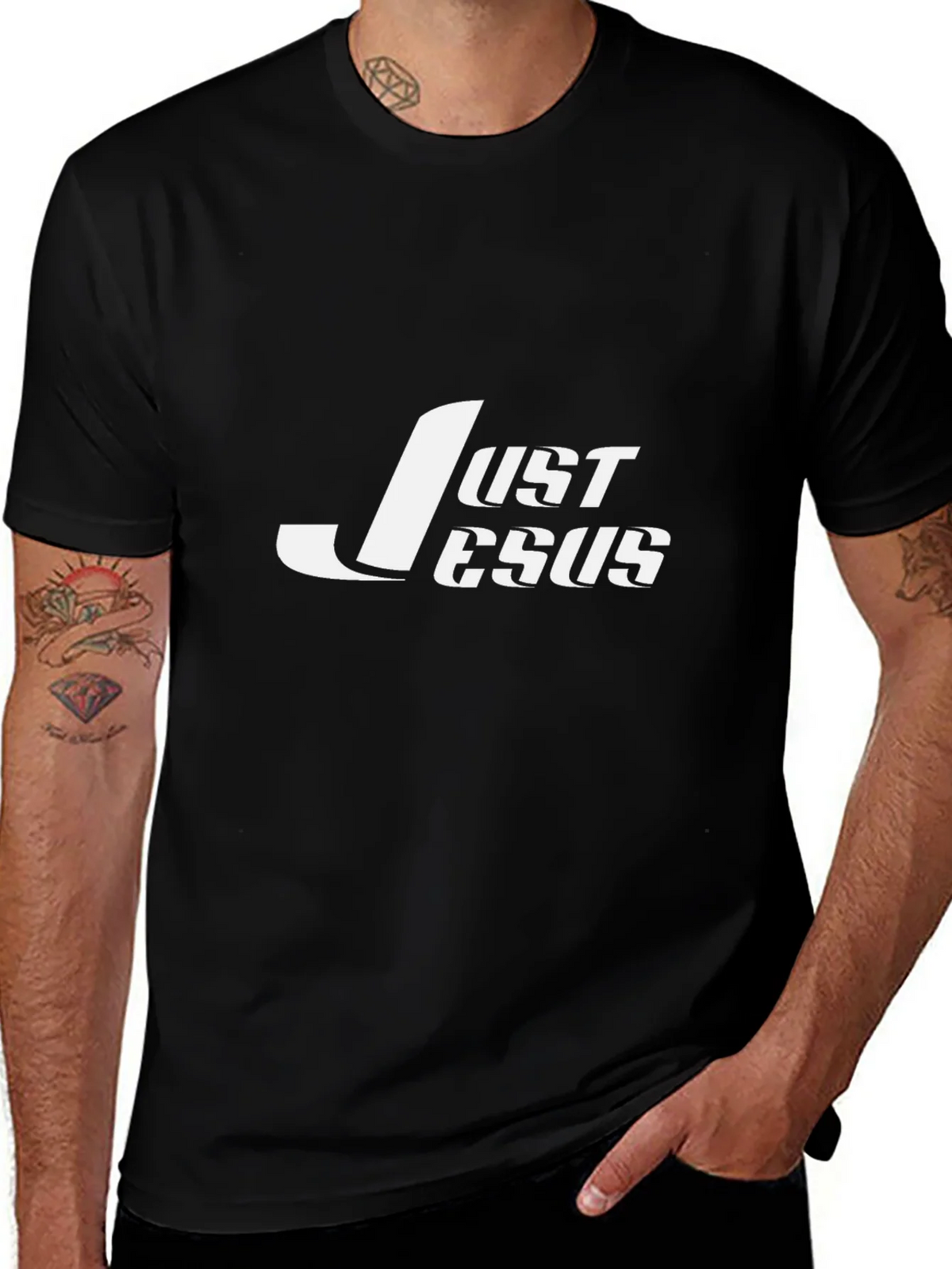 Just Jesus Black Graphic T-Shirt product image 1