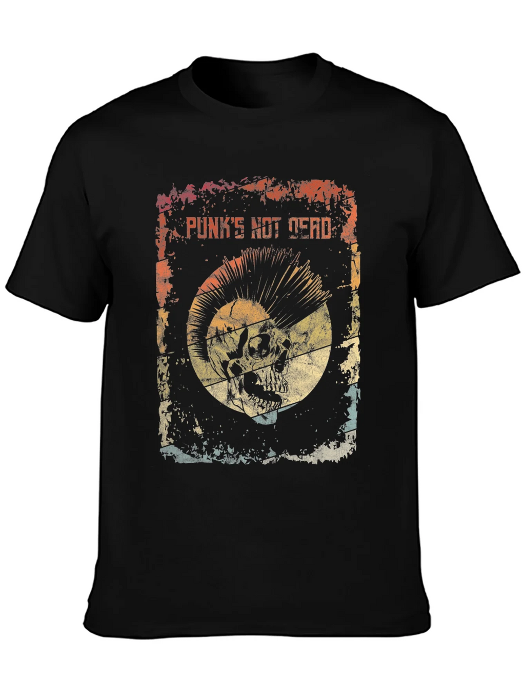 Punks Not Dead Skull Graphic Tee - Rocker Style product image 3