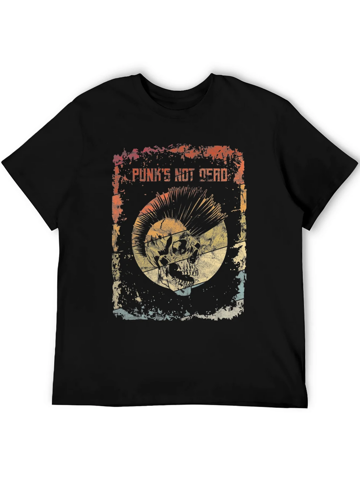 Punks Not Dead Skull Graphic Tee - Rocker Style product image 5