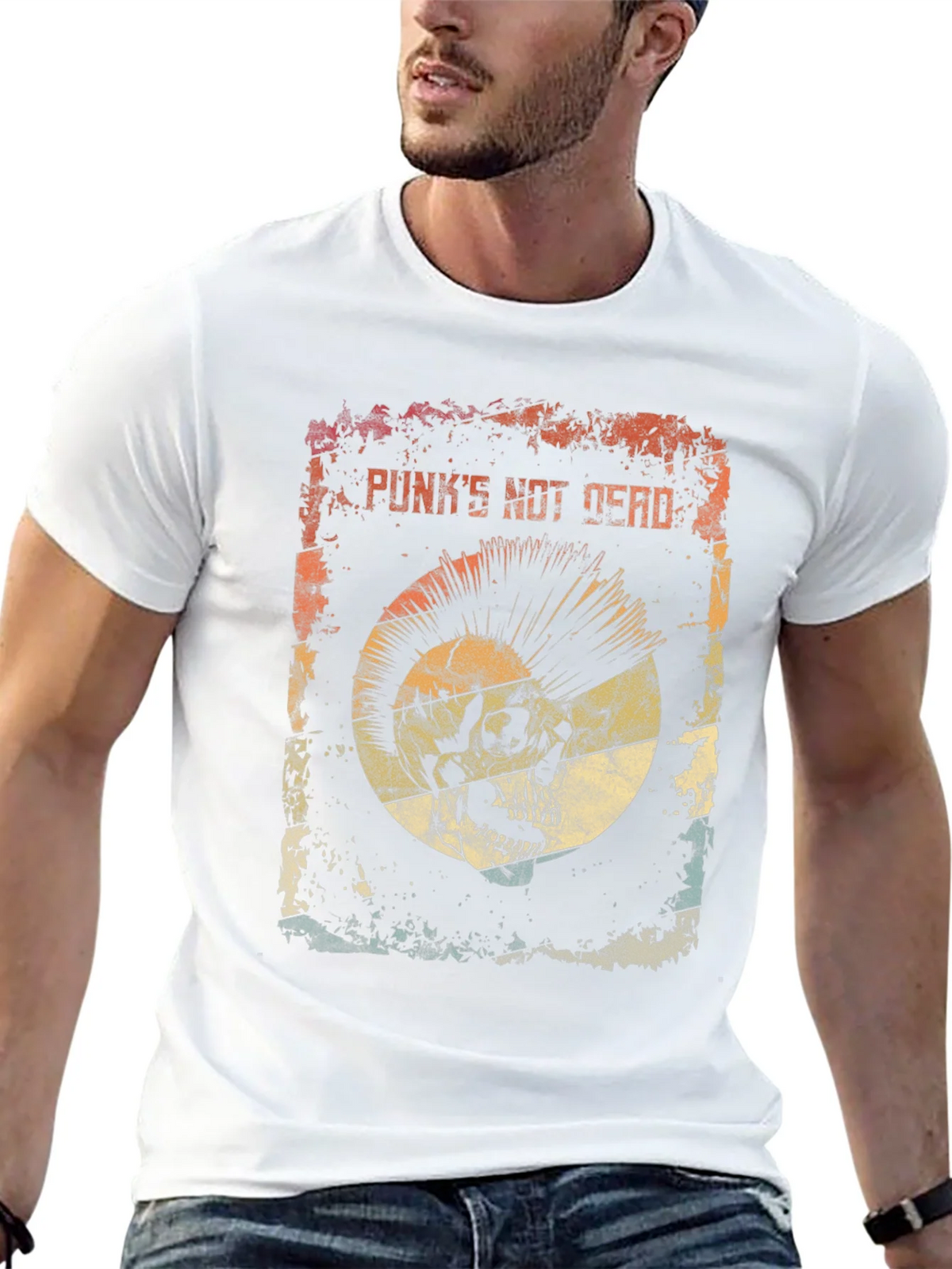 Punks Not Dead Skull Graphic Tee - Rocker Style product image 12