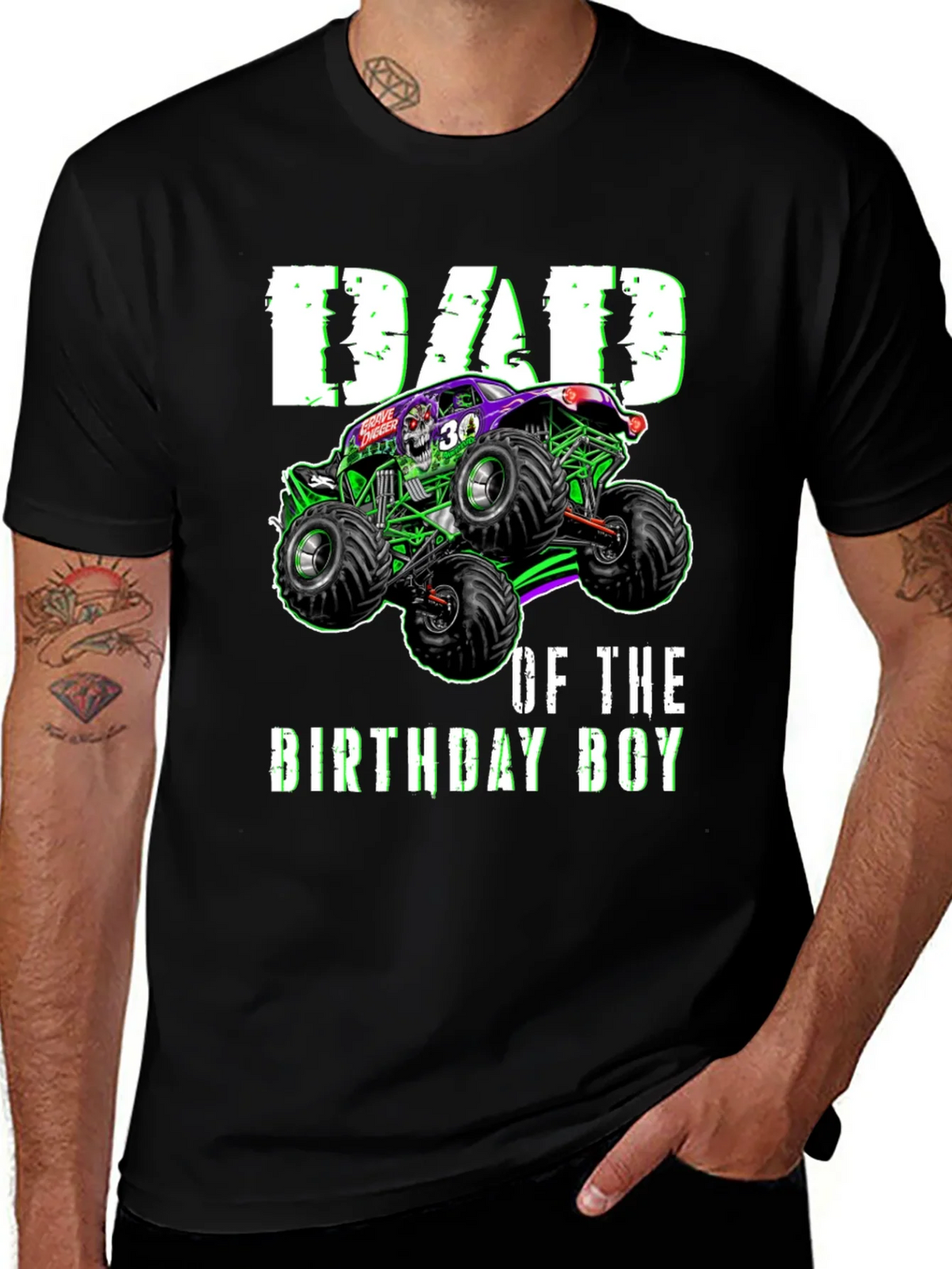 Dad of the Birthday Boy Monster Truck T-Shirt product image 1