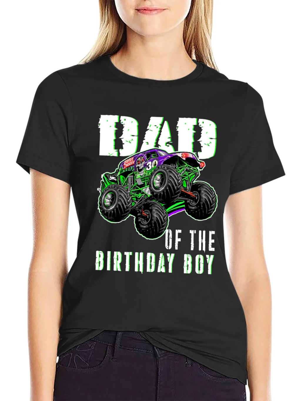 Dad of the Birthday Boy Monster Truck T-Shirt product image 2