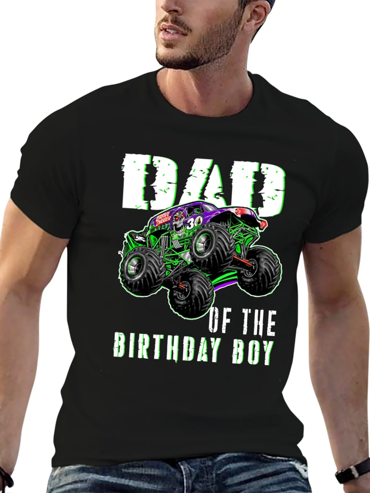 Dad of the Birthday Boy Monster Truck T-Shirt product image 5