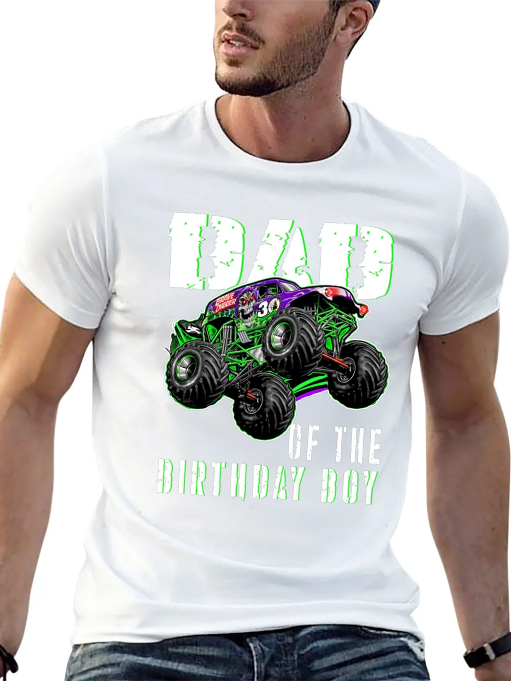 Dad of the Birthday Boy Monster Truck T-Shirt product image 10