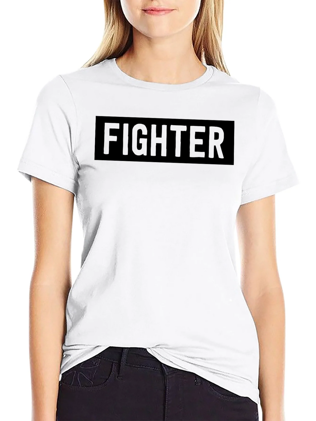 Fighter Graphic Tee - Black Crew Neck product image 8