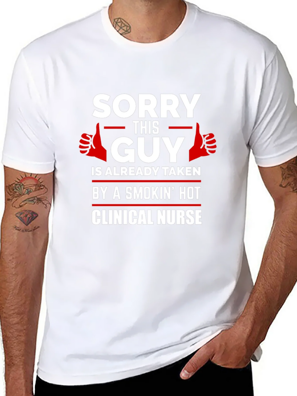 Sorry This Guy Taken Clinical Nurse Graphic T-Shirt product image 7