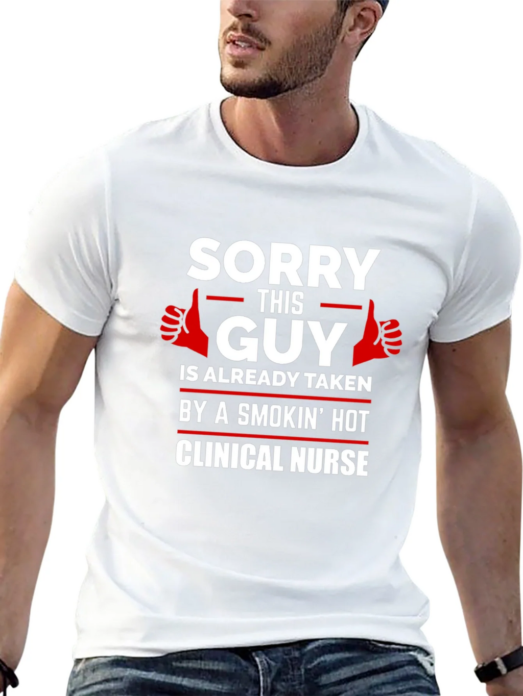 Sorry This Guy Taken Clinical Nurse Graphic T-Shirt product image 12