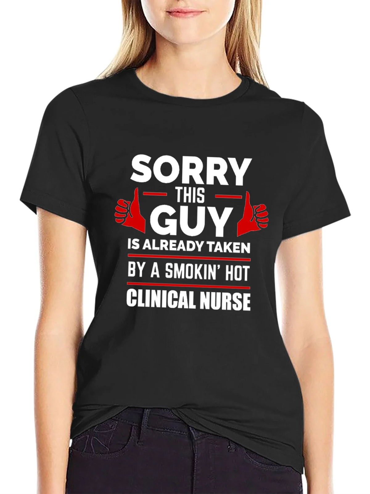 Sorry This Guy Taken Clinical Nurse Graphic T-Shirt product image 2