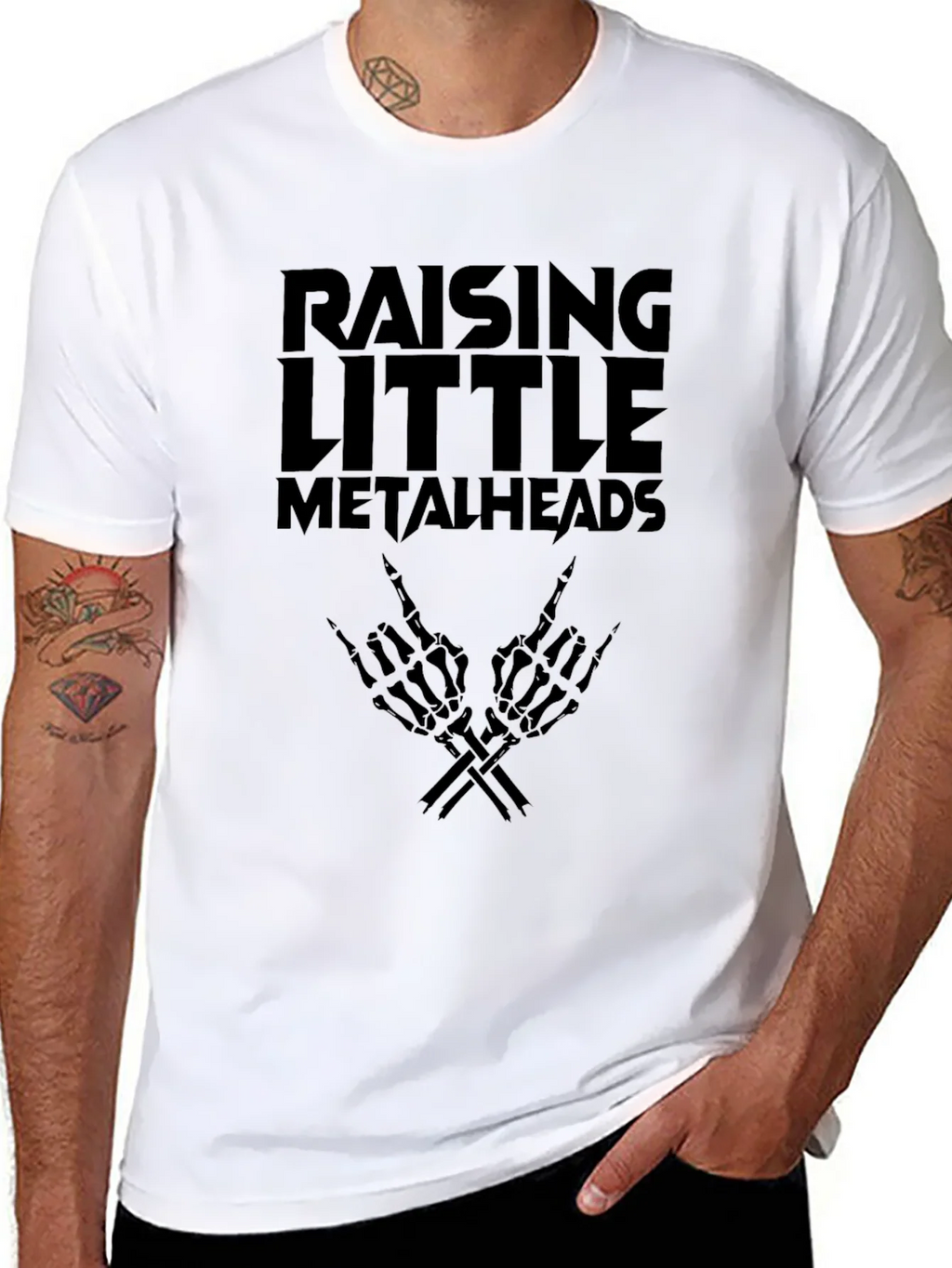 Raising Little Metalheads Black Graphic T-Shirt product image 7