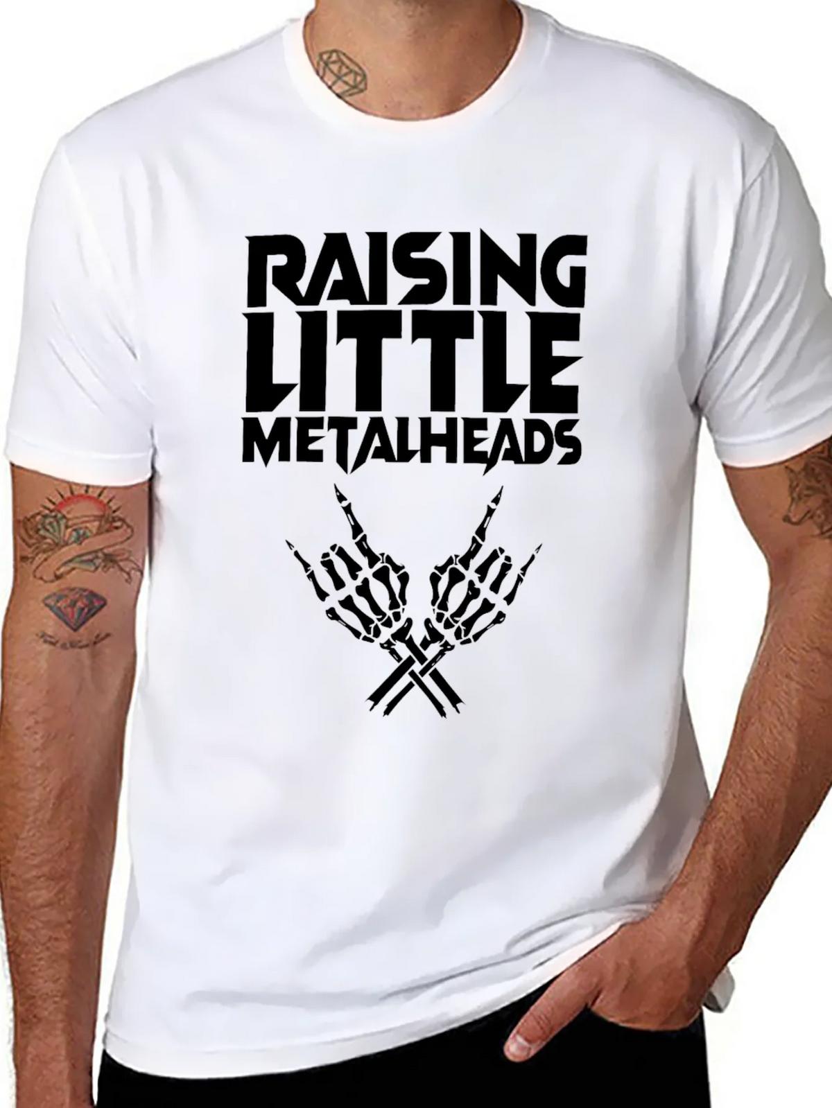 Raising Little Metalheads Black Graphic T-Shirt product image 7