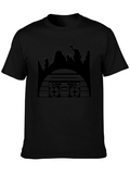 Retro Boombox & Palm Trees Mens Black T-Shirt product image 1