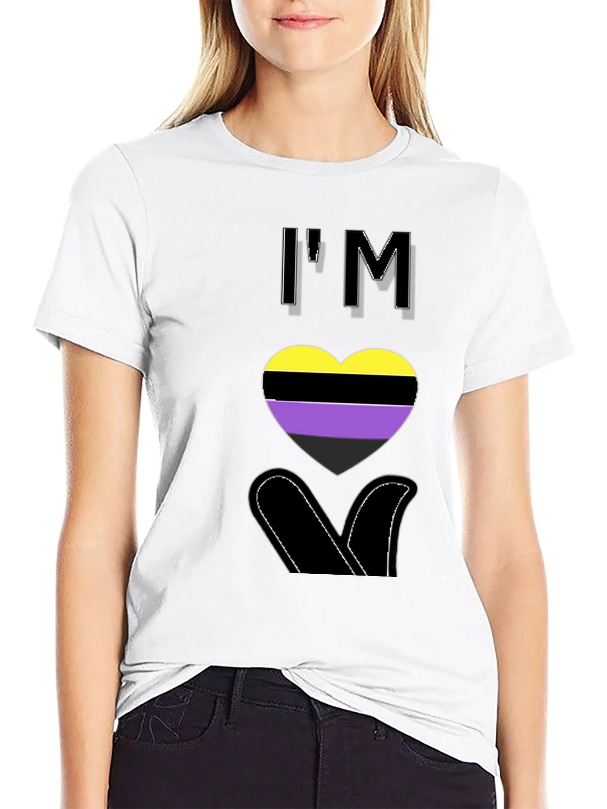Nonbinary Pride Heart T-Shirt - LGBTQ+ Love product image 8