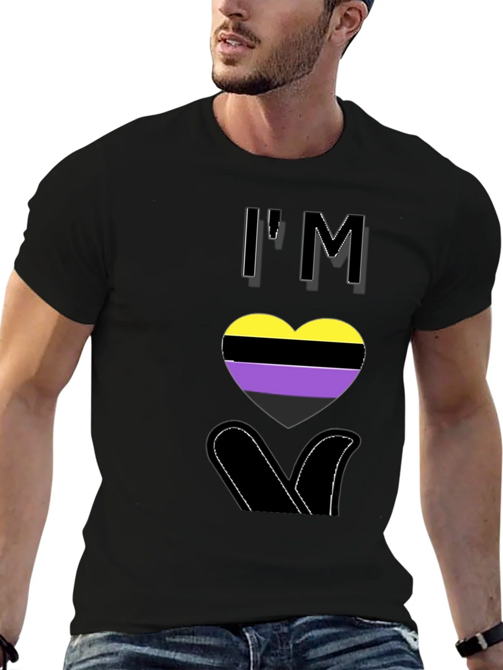 Nonbinary Pride Heart T-Shirt - LGBTQ+ Love product image 6