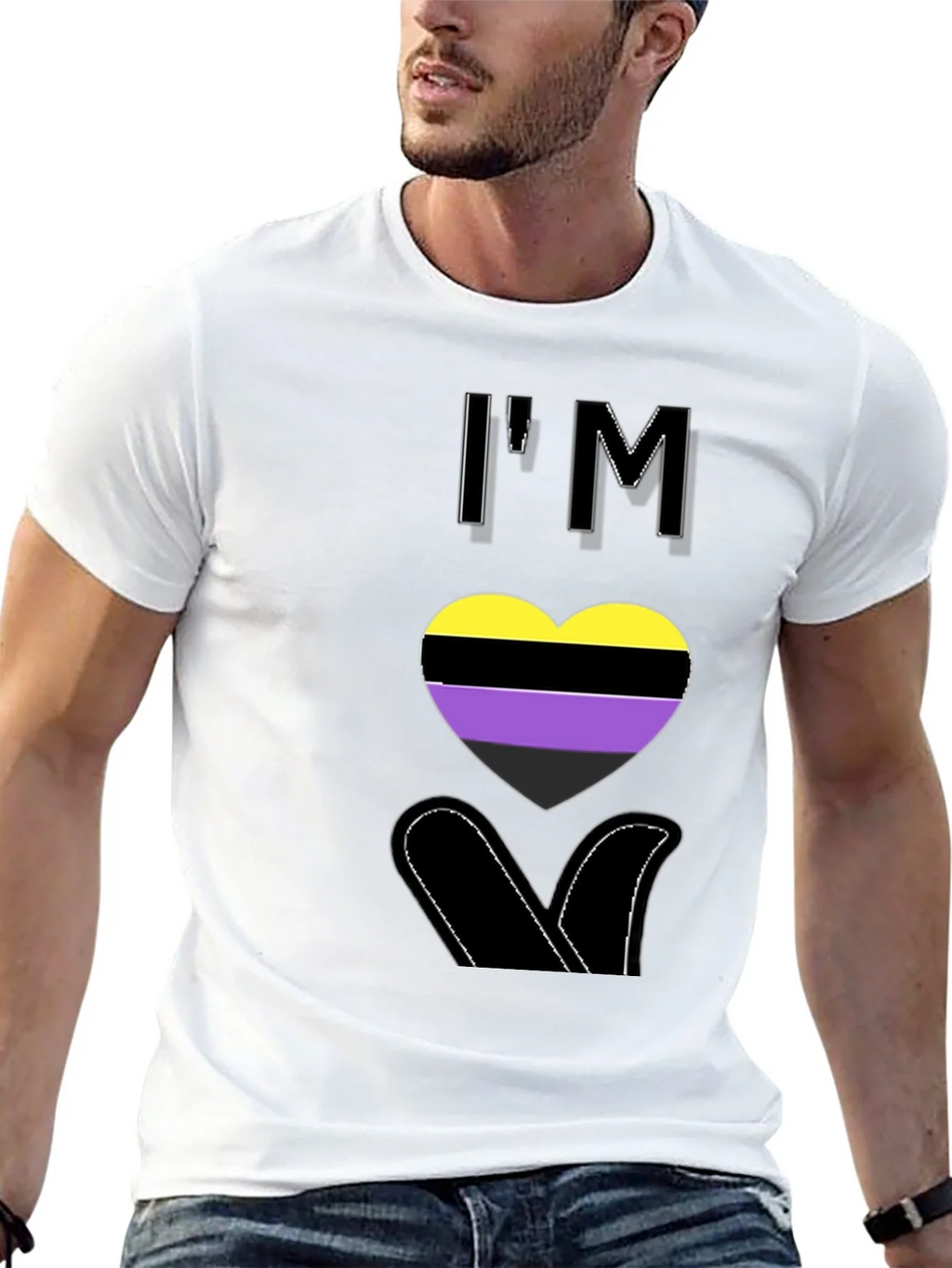 Nonbinary Pride Heart T-Shirt - LGBTQ+ Love product image 12