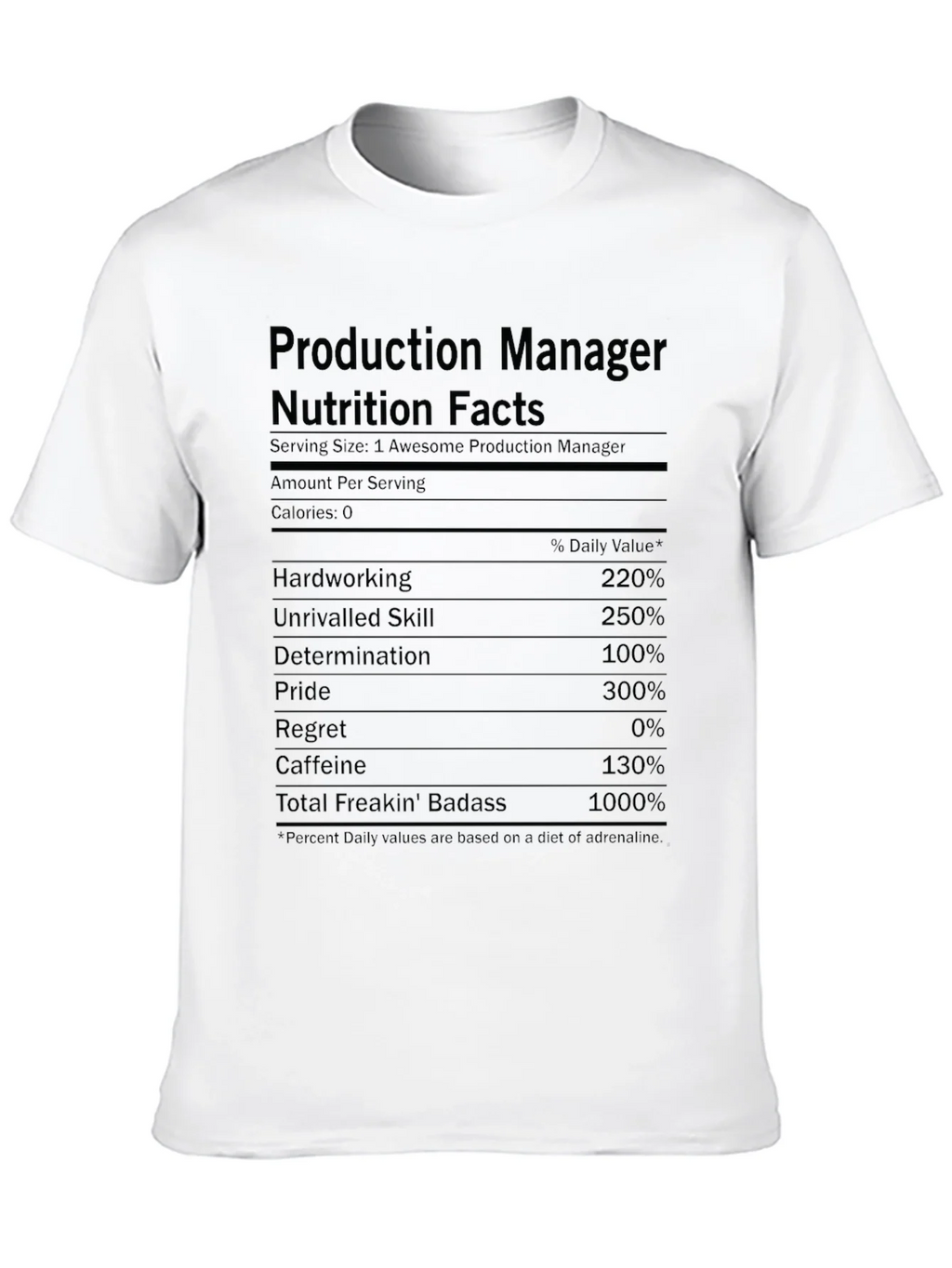 Production Manager Nutrition Facts T-Shirt product image 9