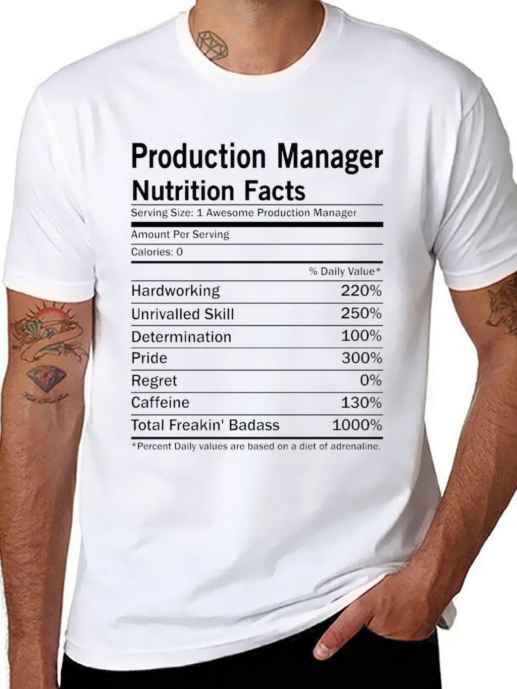 Production Manager Nutrition Facts T-Shirt product image 7
