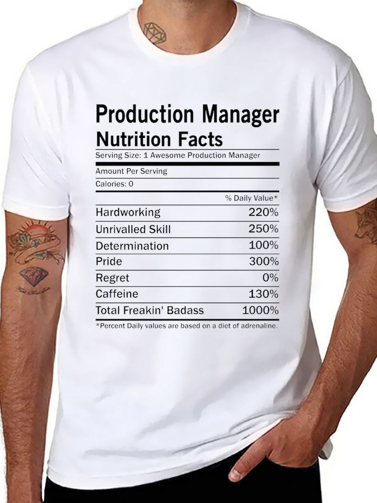 Production Manager Nutrition Facts T-Shirt product image 7