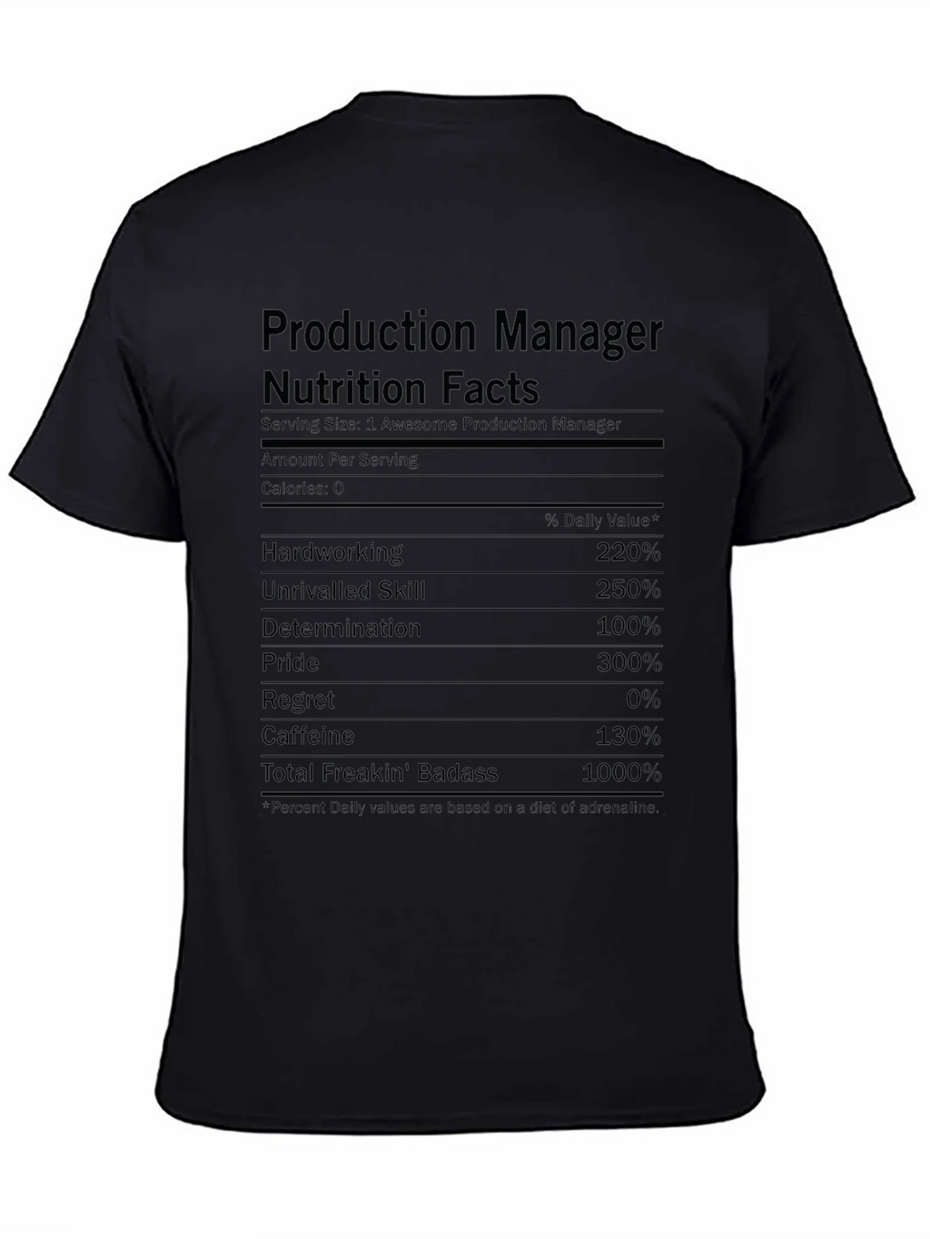 Production Manager Nutrition Facts T-Shirt product image 4