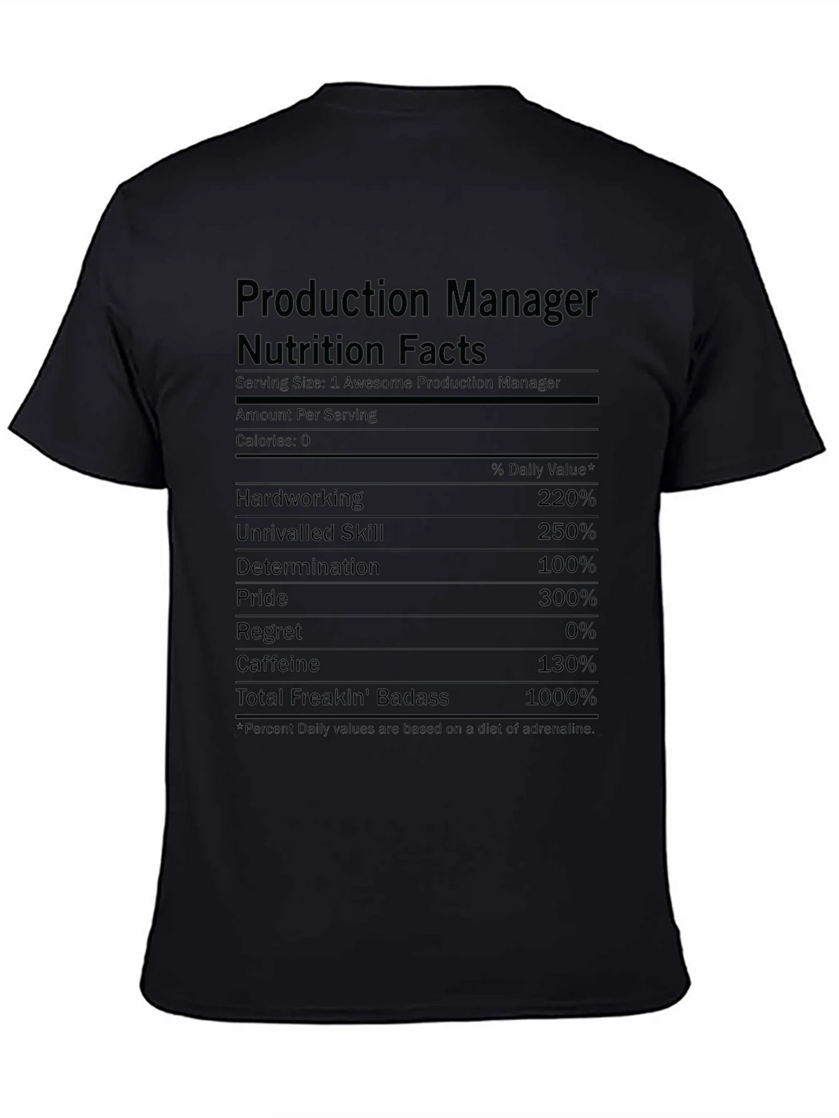 Production Manager Nutrition Facts T-Shirt product image 4