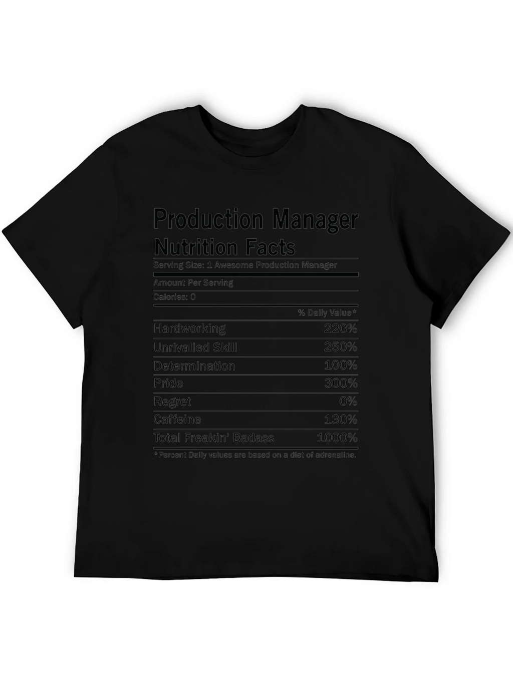 Production Manager Nutrition Facts T-Shirt product image 5
