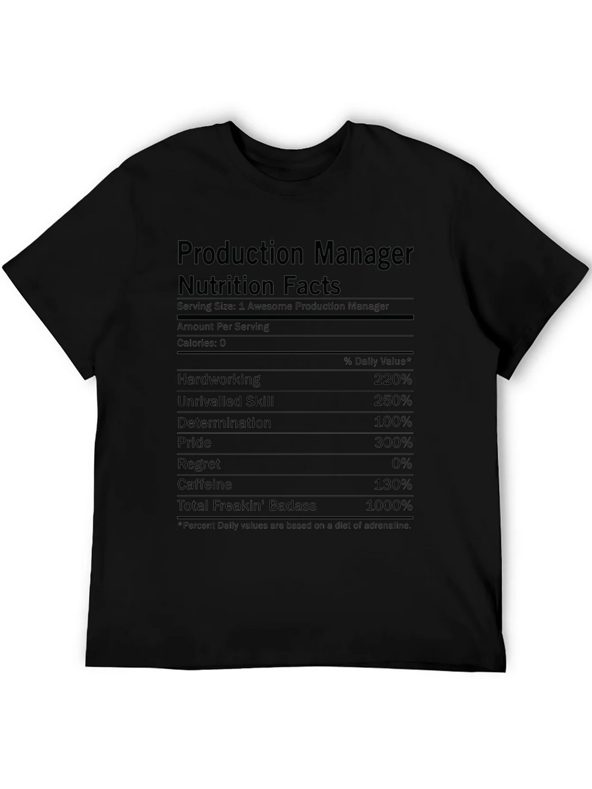 Production Manager Nutrition Facts T-Shirt product image 5