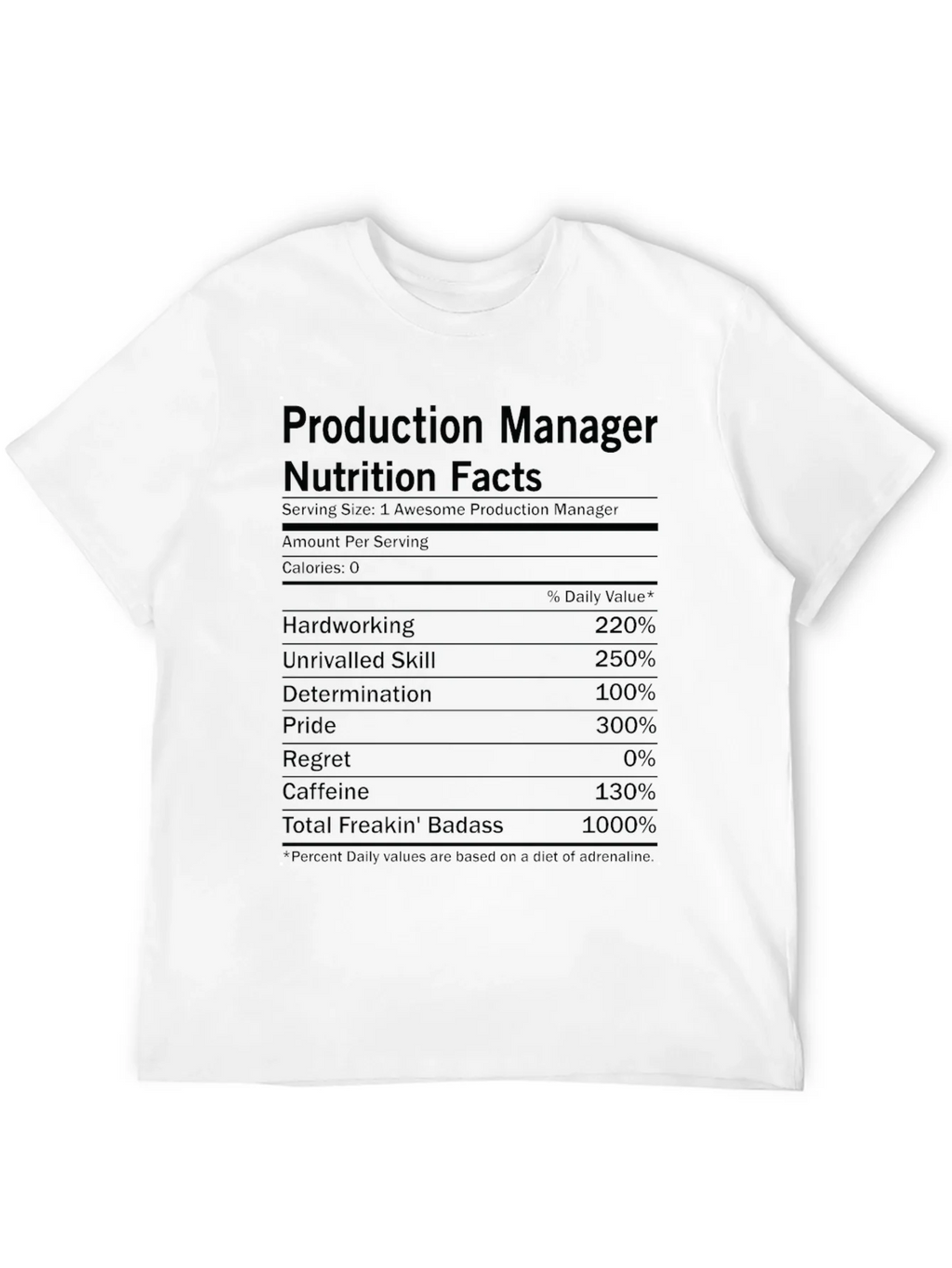 Production Manager Nutrition Facts T-Shirt product image 11