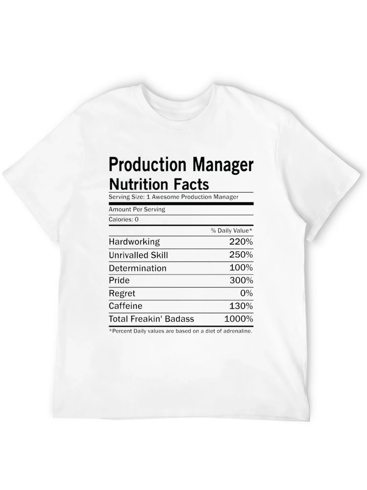 Production Manager Nutrition Facts T-Shirt product image 11