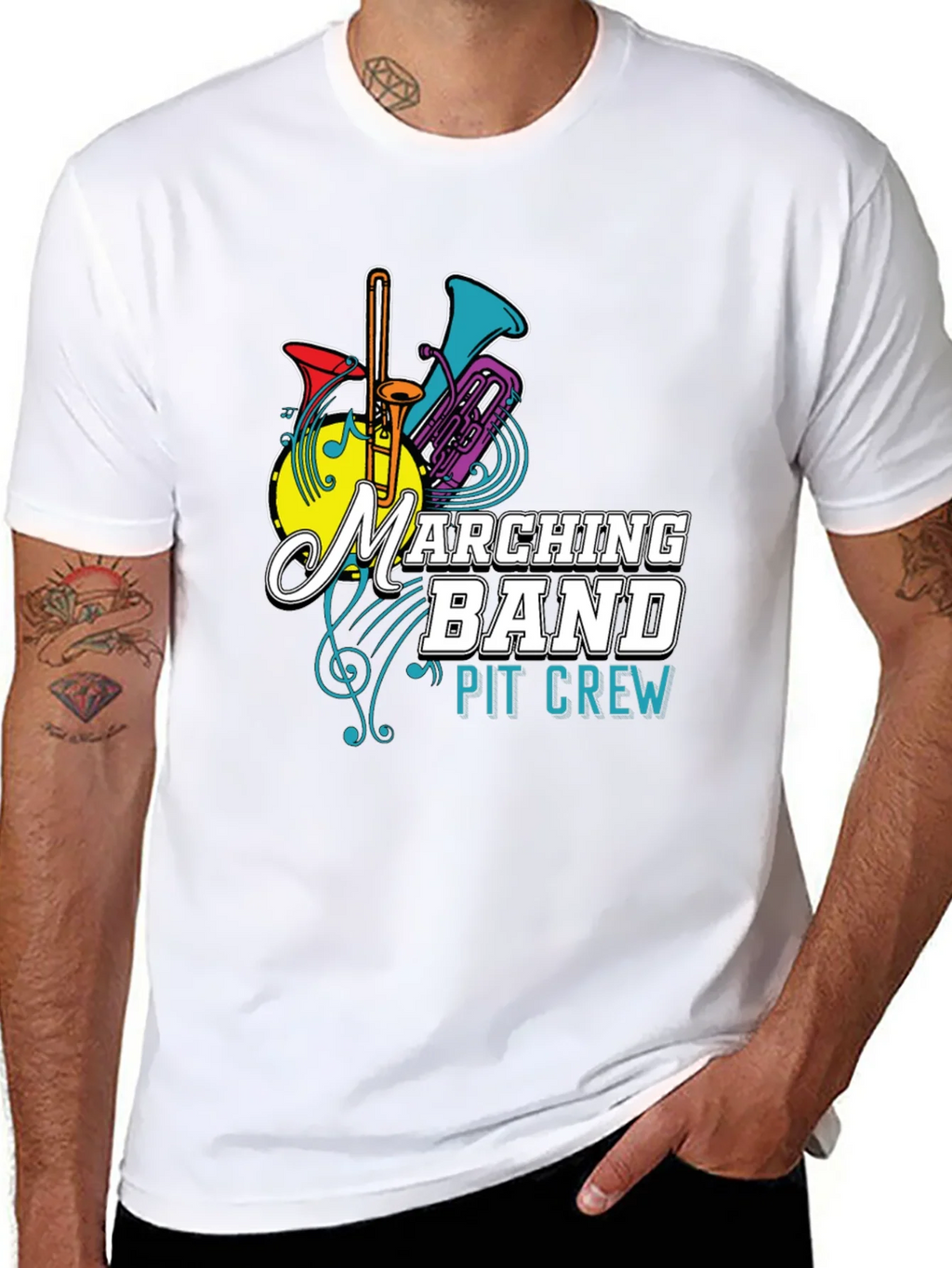 Marching Band Pit Crew T-Shirt - Musical Instrument Tee product image 4