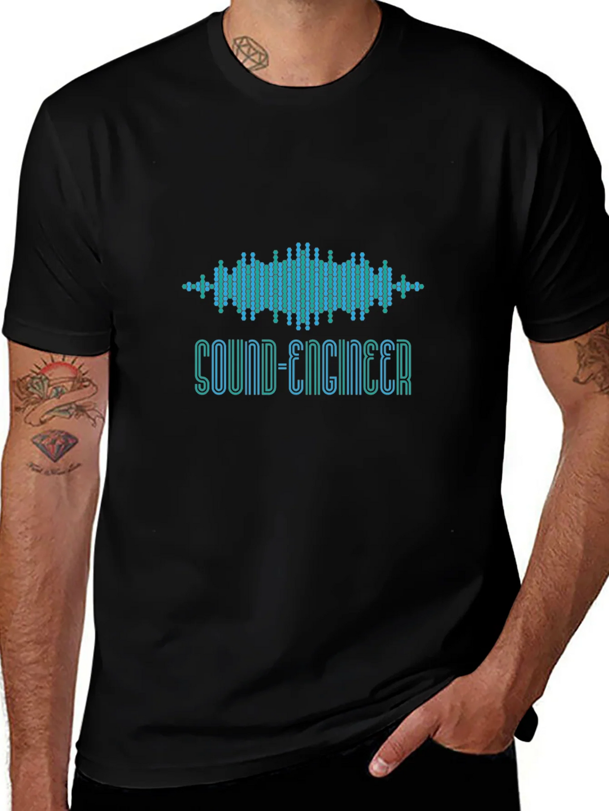 Sound Engineer Graphic T-Shirt - Black product image 1
