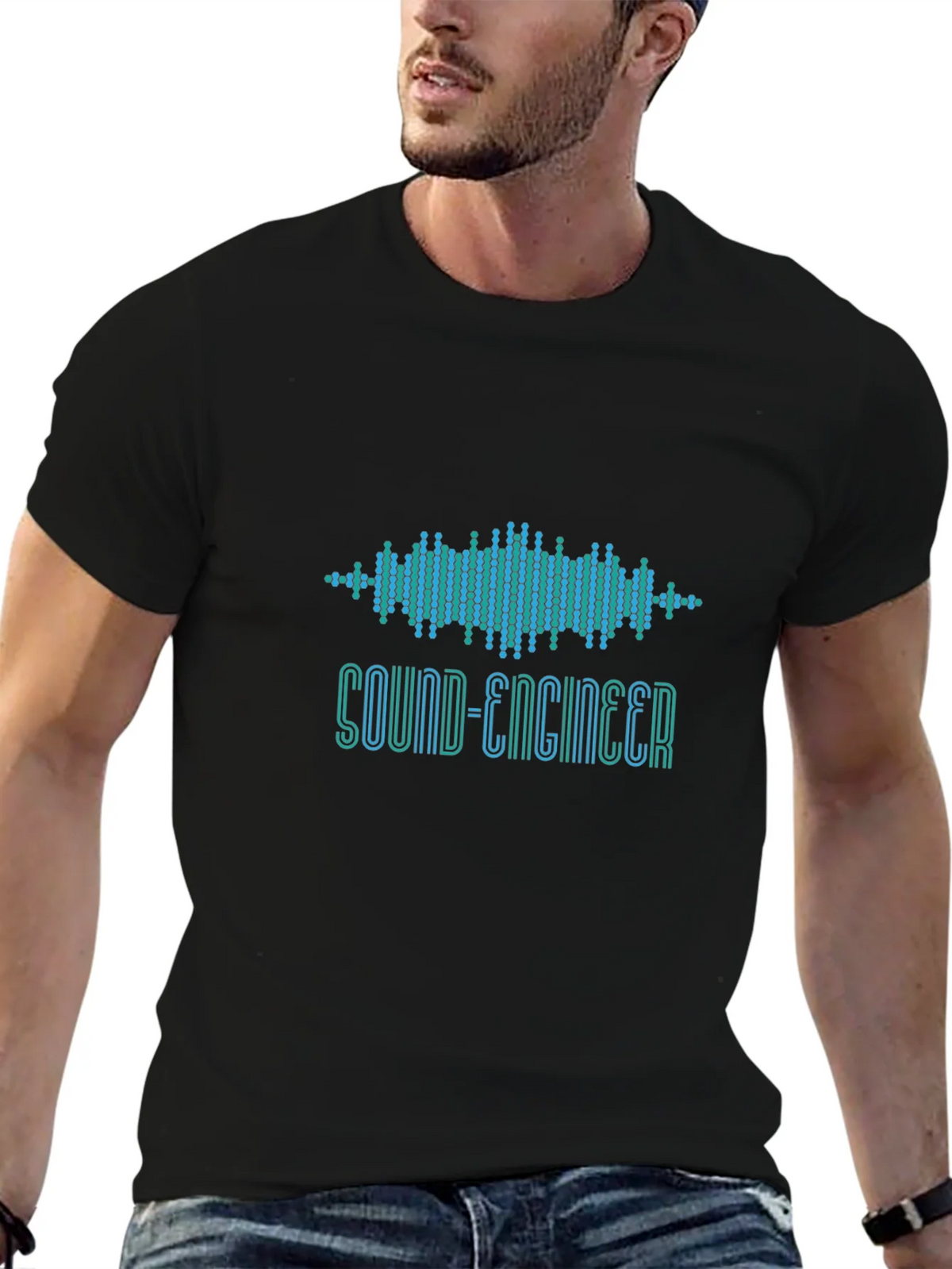 Sound Engineer Graphic T-Shirt - Black product image 6