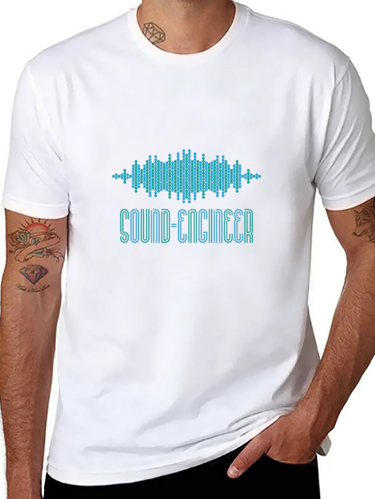 Sound Engineer Graphic T-Shirt - Black product image 7
