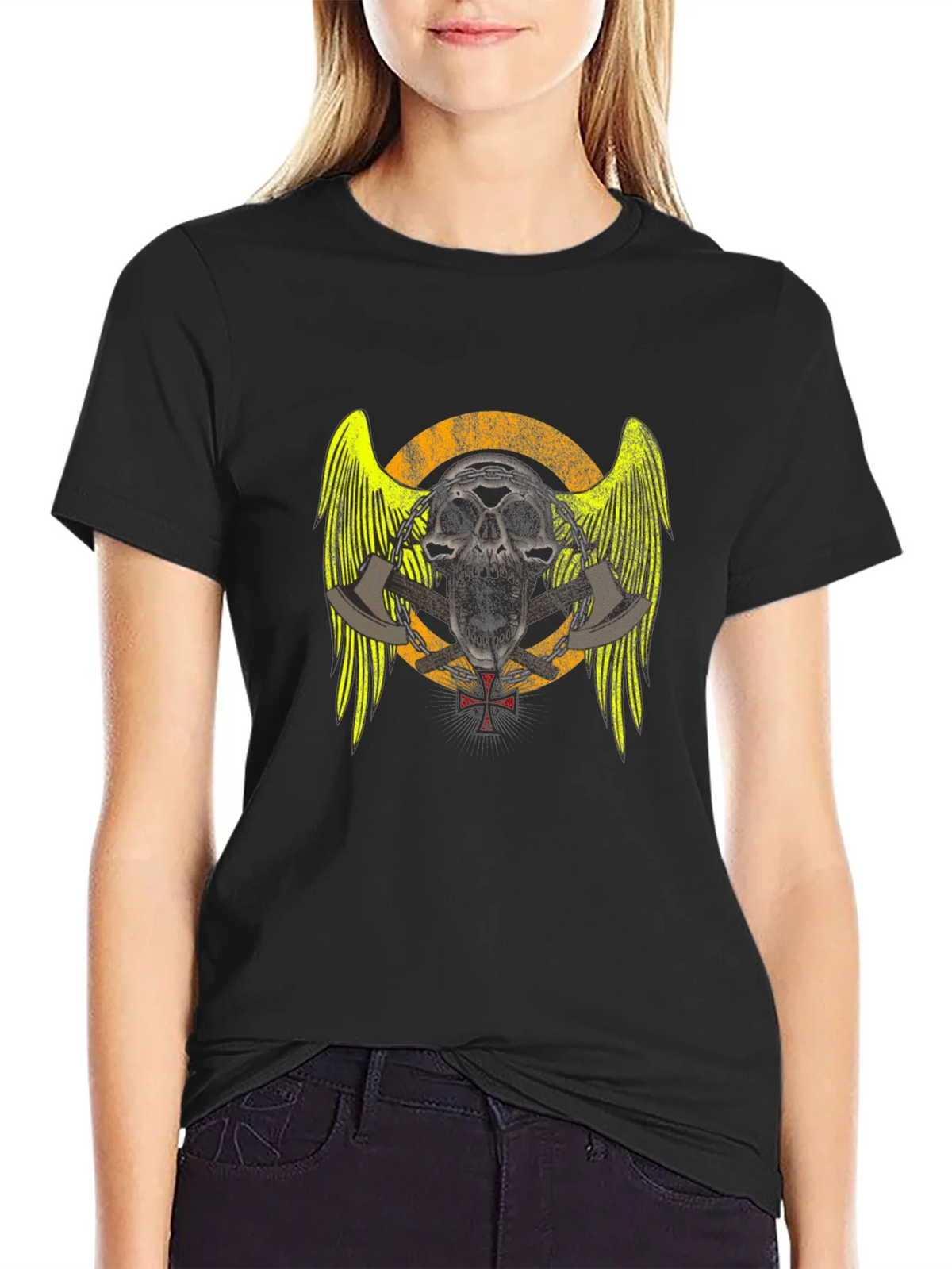 Skull & Axes Graphic T-Shirt - Black product image 2