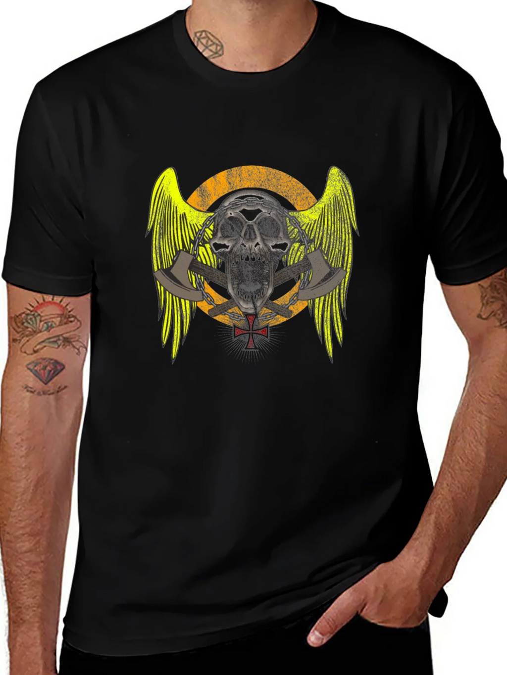 Skull & Axes Graphic T-Shirt - Black product image 1
