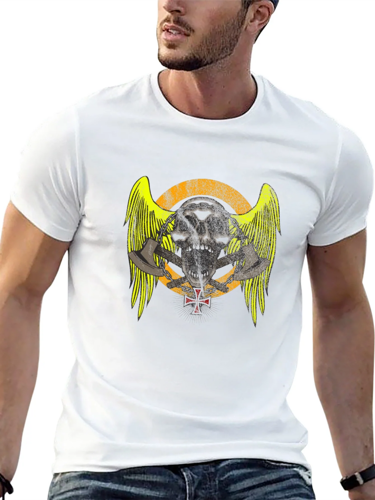 Skull & Axes Graphic T-Shirt - Black product image 12