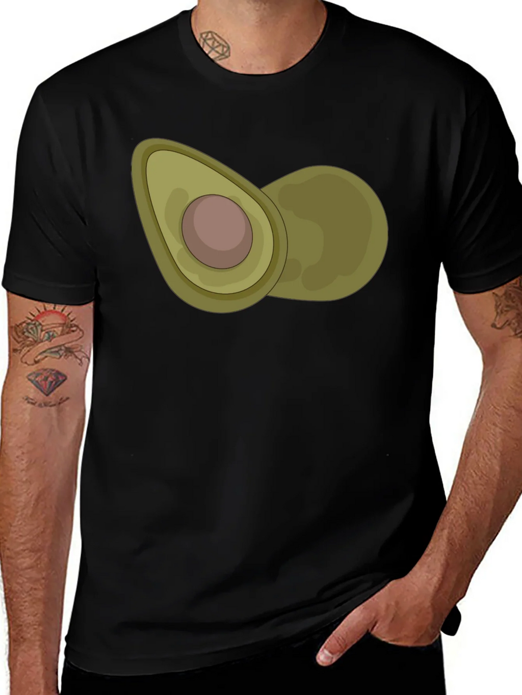 Avocado Graphic Print Black T-Shirt product image 1