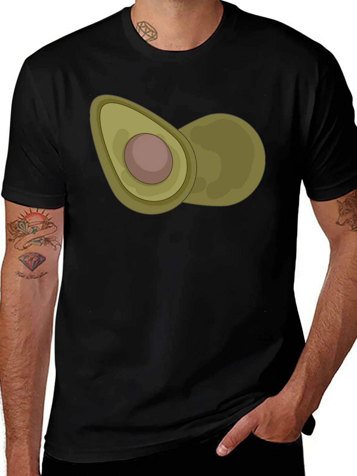 Avocado Graphic Print Black T-Shirt product image 1