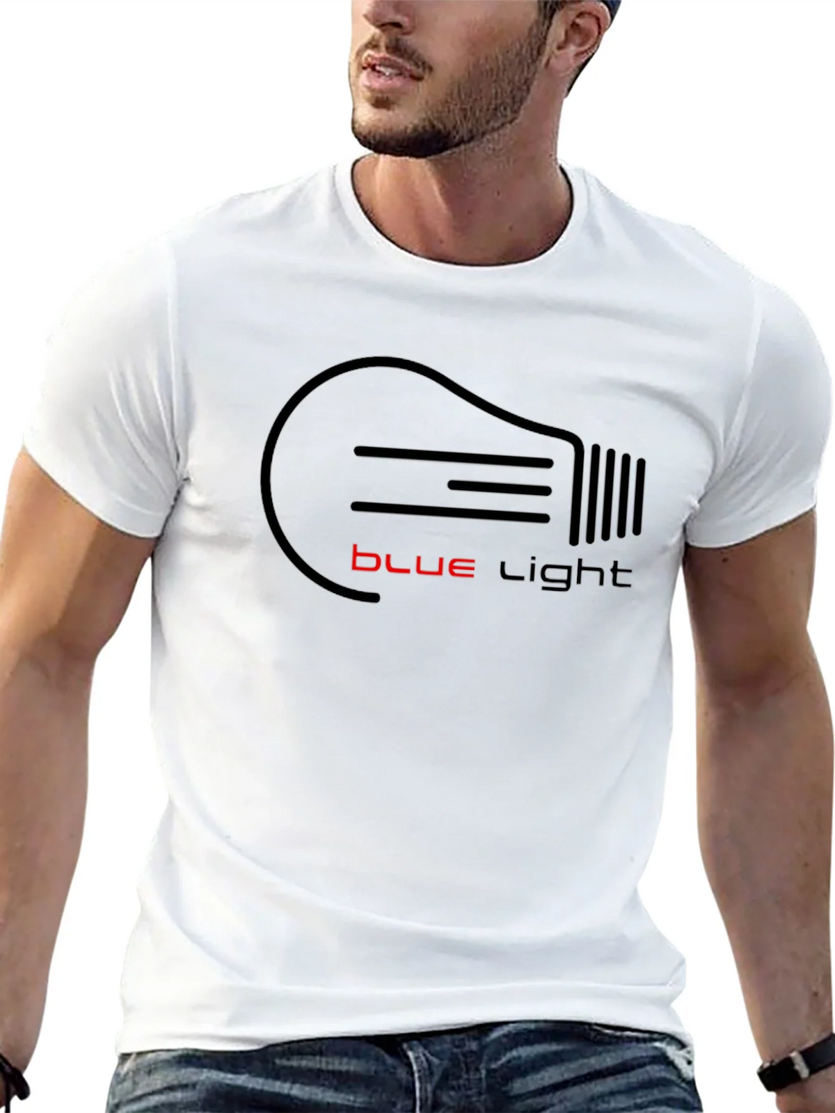 Blue Light Bulb Graphic T-Shirt - Black product image 12
