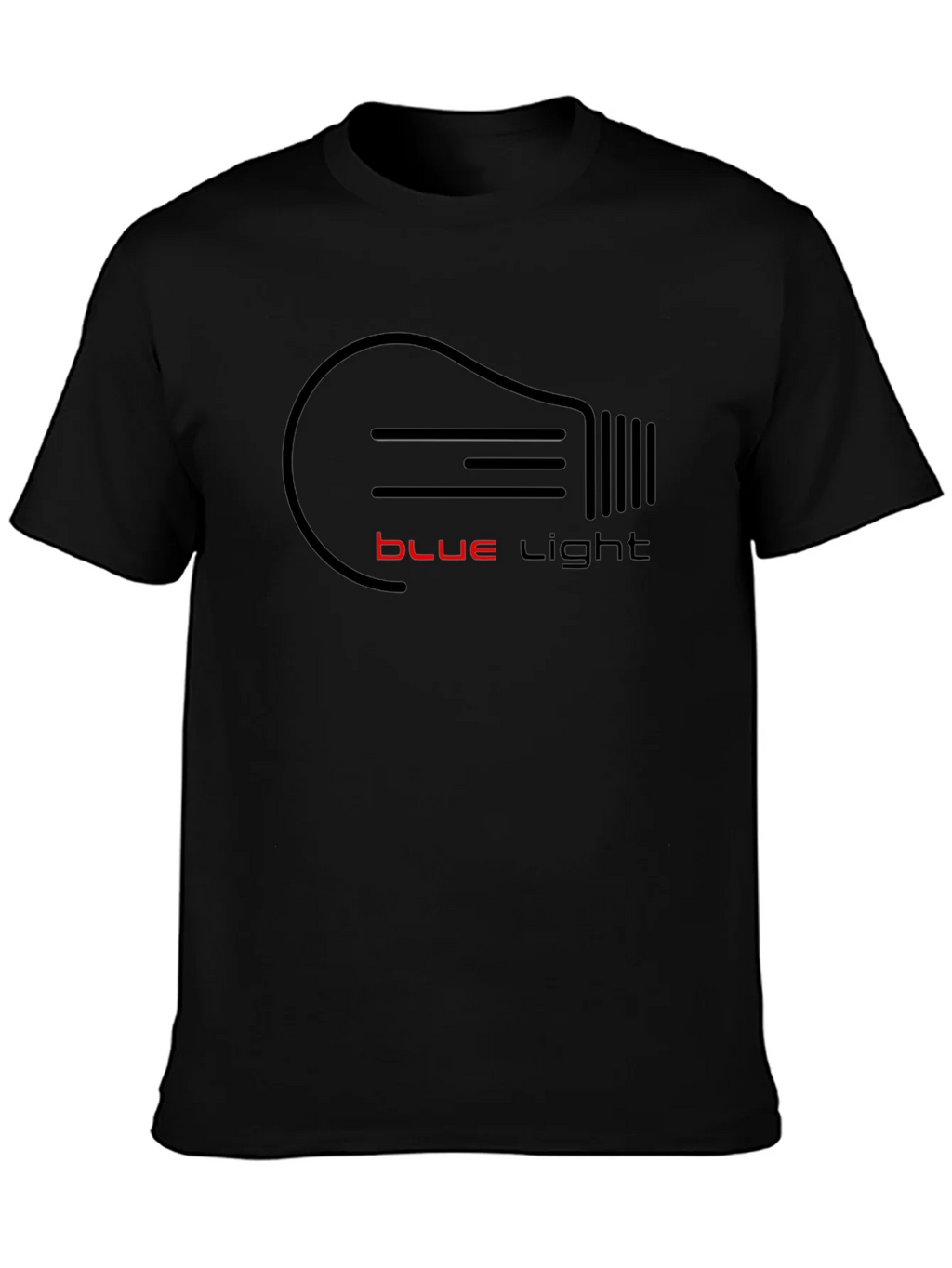 Blue Light Bulb Graphic T-Shirt - Black product image 3