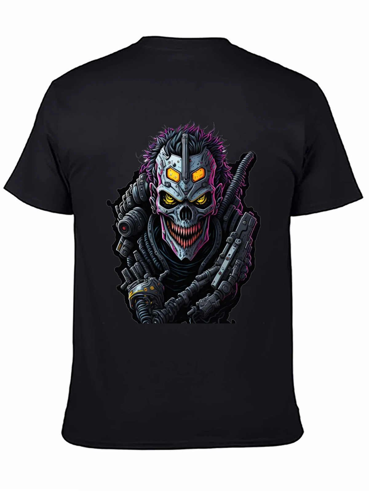Cyberpunk Skull Graphic Tee - Black product image 4